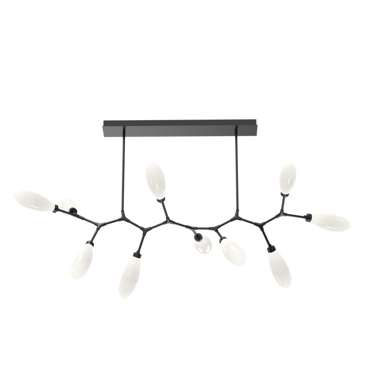 Fiori Matte Black Branch Chandelier with LED Lights