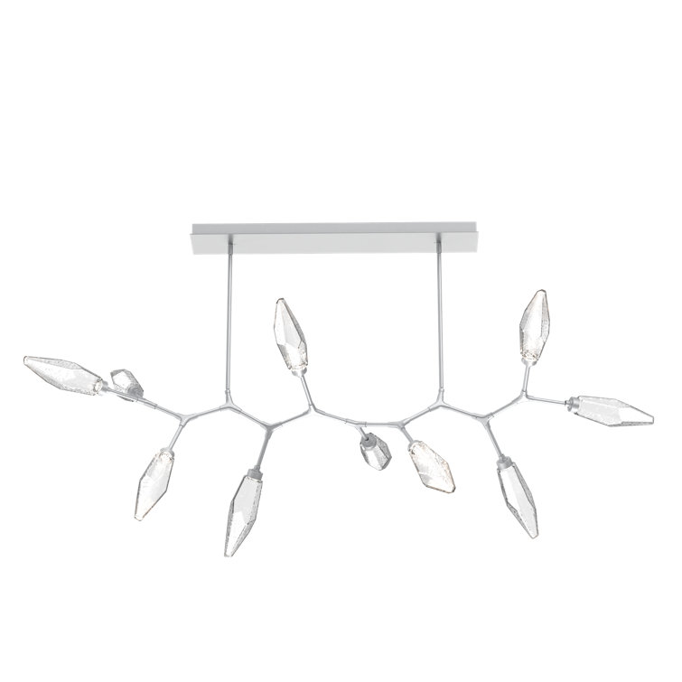 Large Clear Crystal Branch Chandelier with Silver Finish