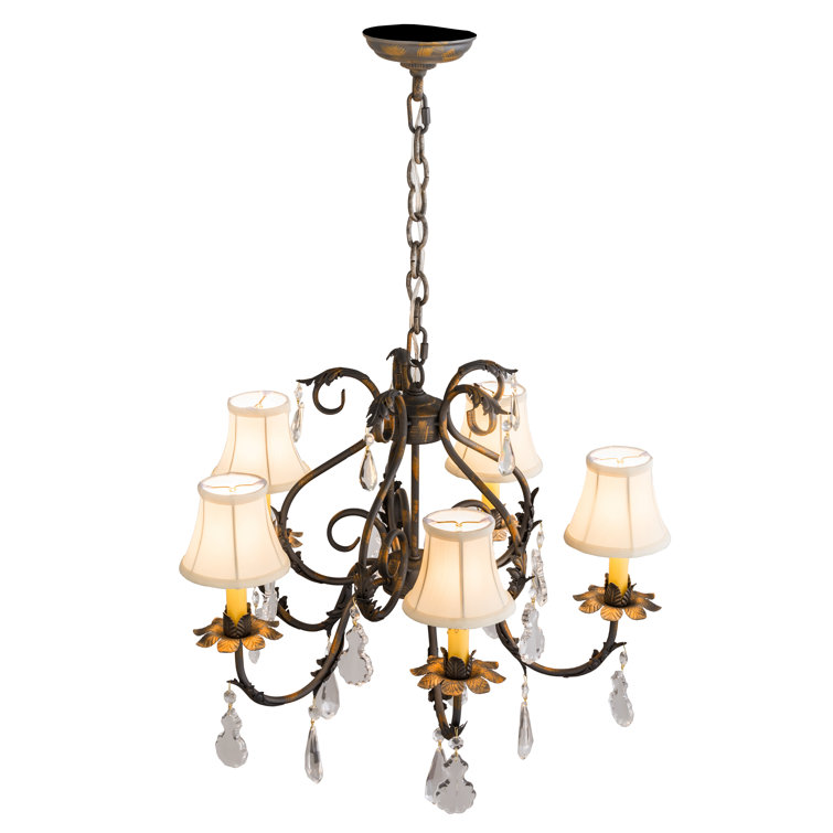 Chantilly 25" Bronze and Crystal 5-Light Chandelier