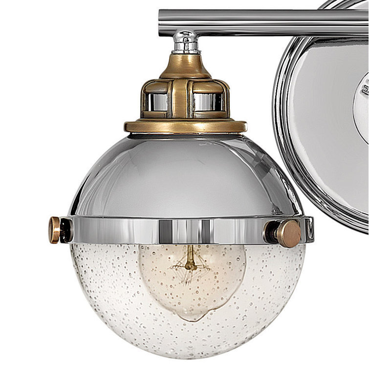 Fletcher Polished Nickel & Heritage Brass 2-Light Vanity Sconce