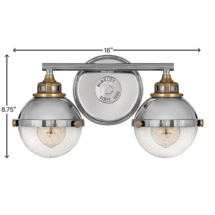 Fletcher Polished Nickel & Heritage Brass 2-Light Vanity Sconce