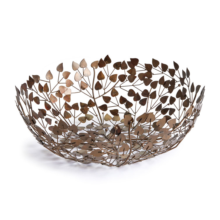 Oxidized Bronze Vine Design Decorative Bowl
