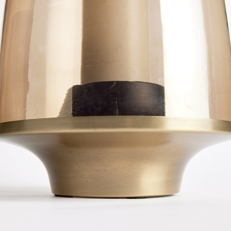Large Brass and Glass Hurricane Candle Holder