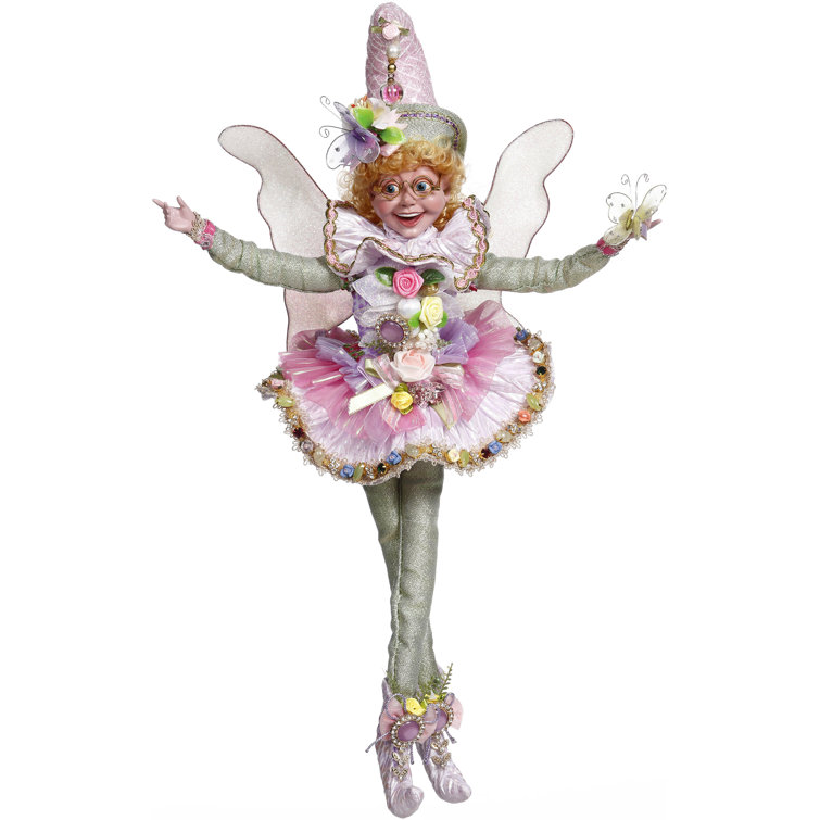 Handcrafted Medium Flower Garden Fairy Figurine with Floral Accents