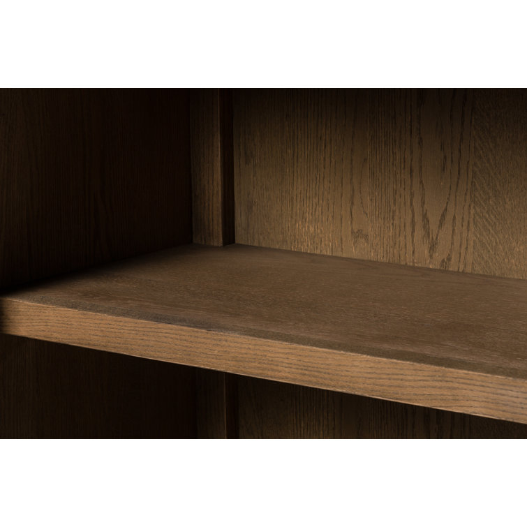 Arched Black Oak and Brass Office Cabinet