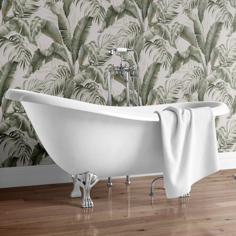 Silver Birch Tropical Palm Peel & Stick Vinyl Wallpaper Roll