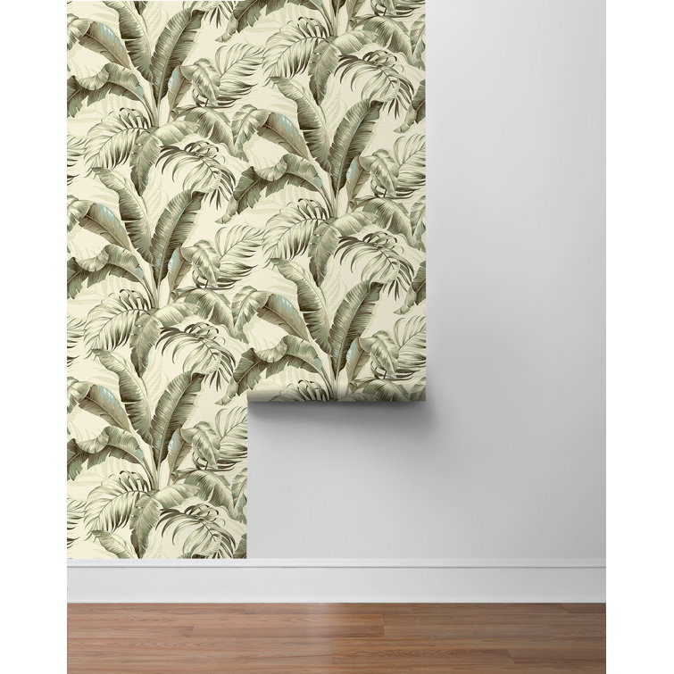 Silver Birch Tropical Palm Peel & Stick Vinyl Wallpaper Roll