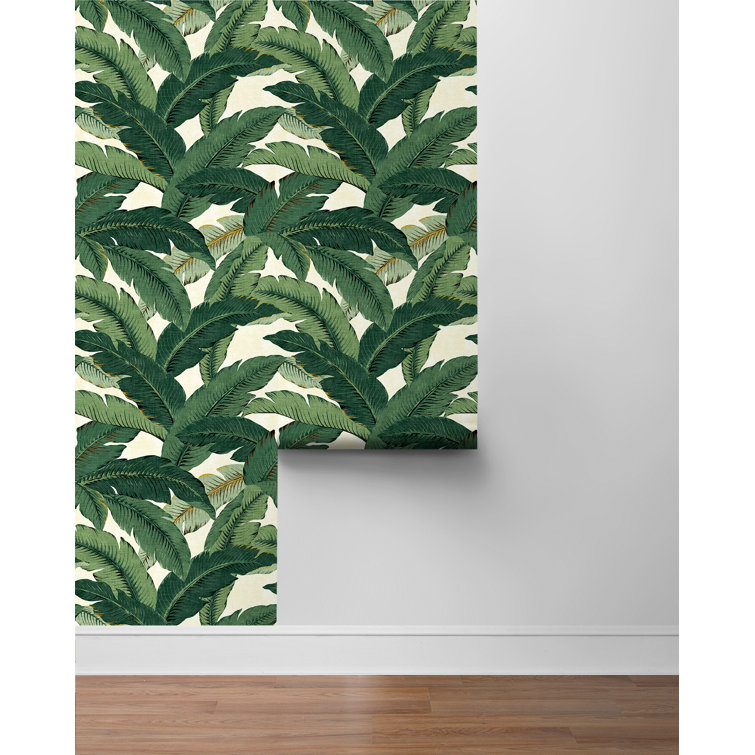 Aloe Green Tropical Palm Peel & Stick Wallpaper Roll