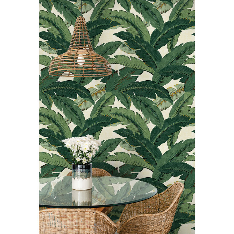 Aloe Green Tropical Palm Peel & Stick Wallpaper Roll