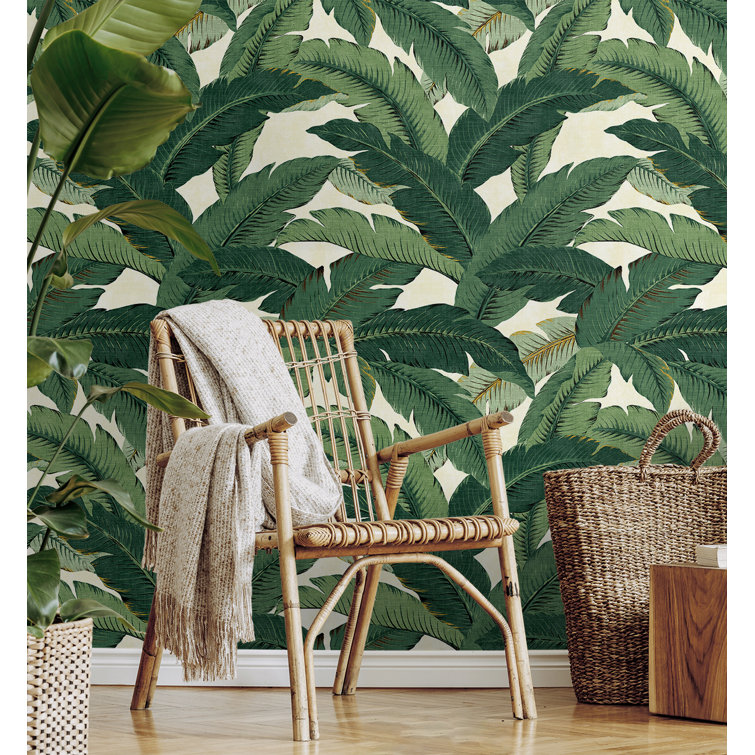 Aloe Green Tropical Palm Peel & Stick Wallpaper Roll