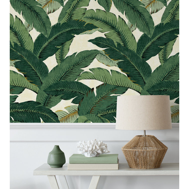 Aloe Green Tropical Palm Peel & Stick Wallpaper Roll