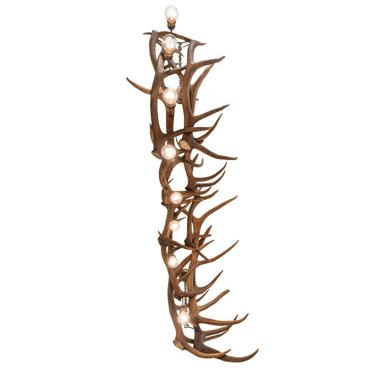 Rustic Antique Copper 74" 8-Light Antler Chandelier