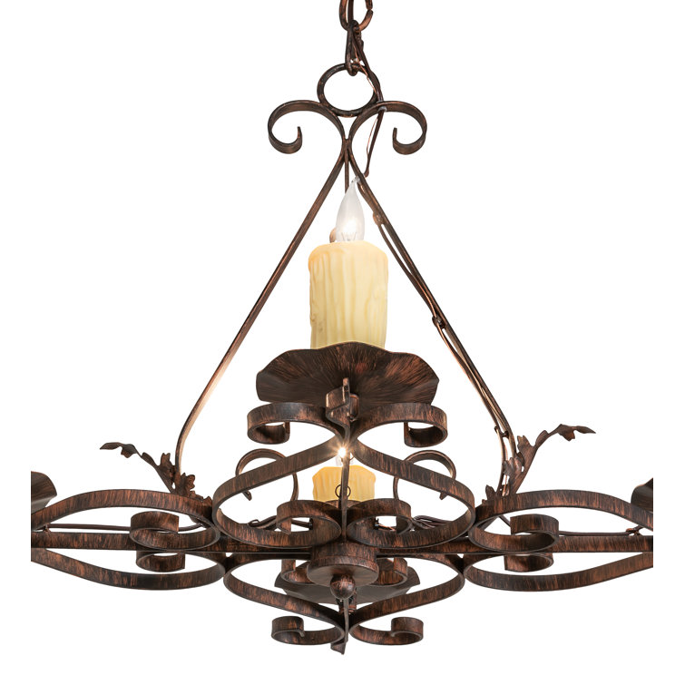 Bronze Mini Candle 4-Light Chandelier with Faux Candlelights