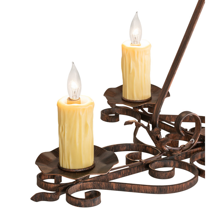 Bronze Mini Candle 4-Light Chandelier with Faux Candlelights