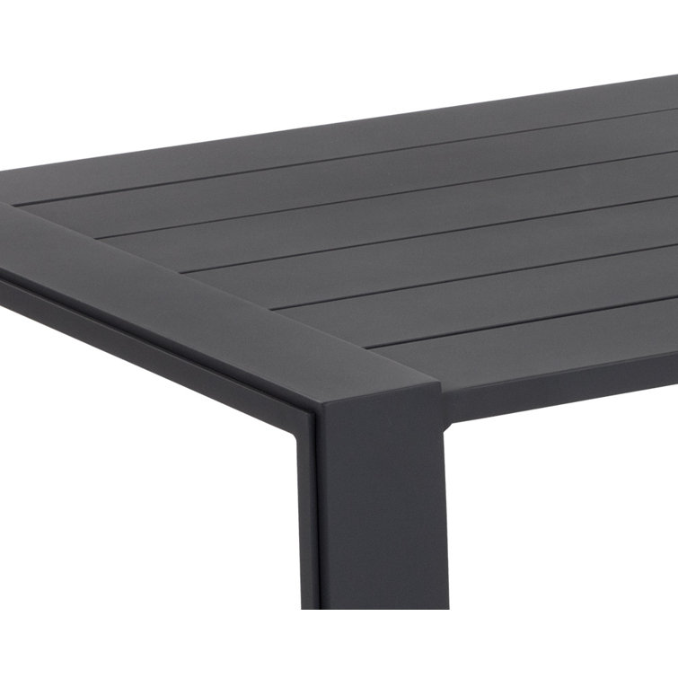 Hellevi Charcoal Aluminum Rectangular Outdoor Coffee Table