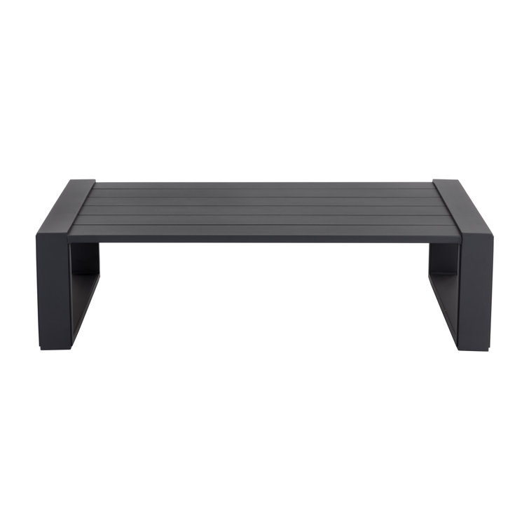 Hellevi Charcoal Aluminum Rectangular Outdoor Coffee Table