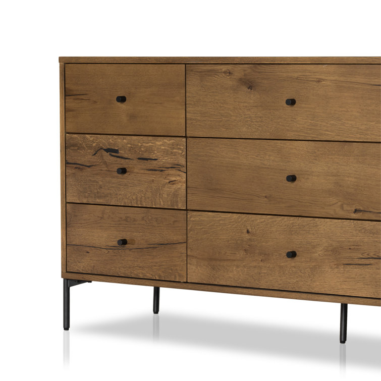Amber Oak 9-Drawer Dresser with Soft Close and Levelers