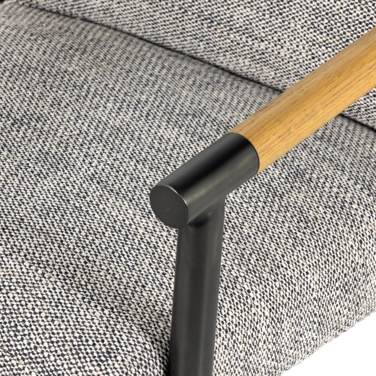 Toasted Oak and Thames Raven Leather Counter Stool with Carbon Black Frame