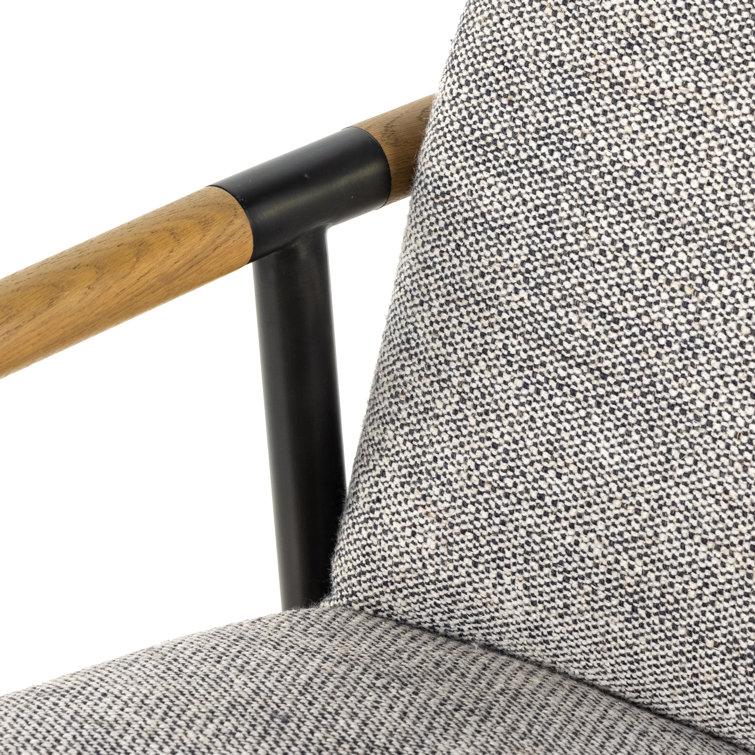 Toasted Oak and Thames Raven Leather Counter Stool with Carbon Black Frame