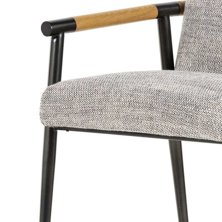 Toasted Oak and Thames Raven Leather Counter Stool with Carbon Black Frame