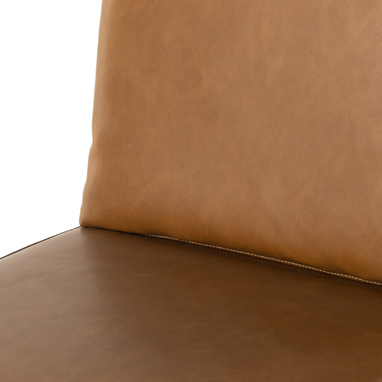 Sierra Butterscotch Faux Leather Bar Stool with Black Iron Frame
