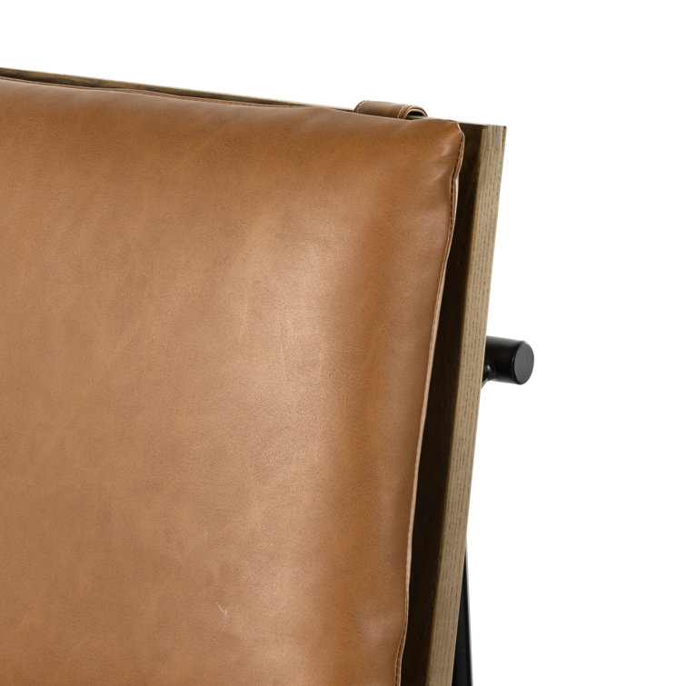 Sierra Butterscotch Faux Leather Bar Stool with Black Iron Frame