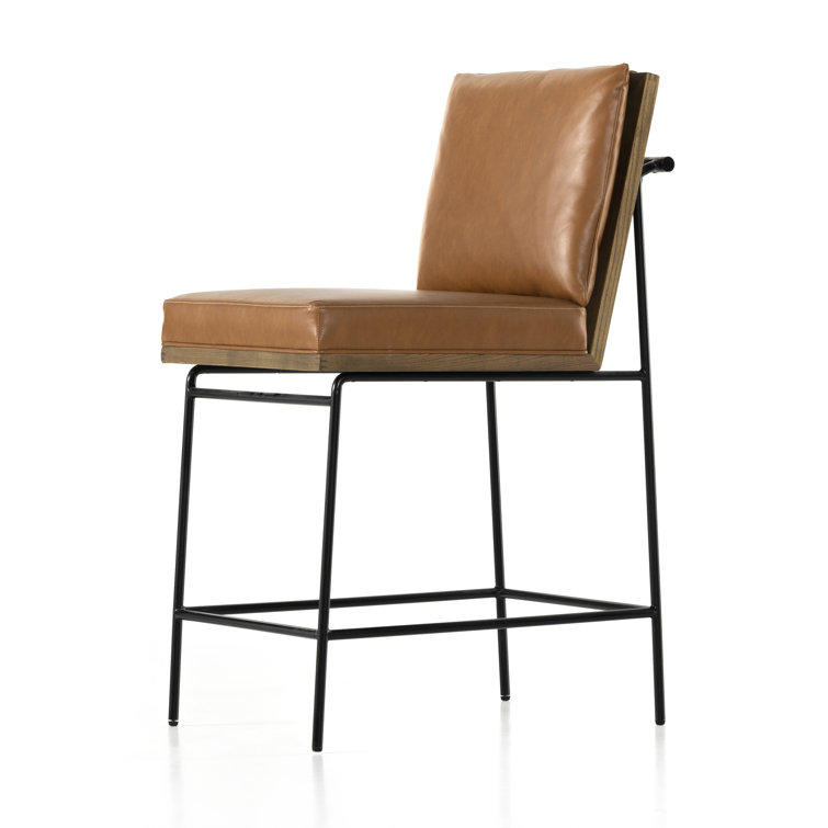 Sierra Butterscotch Leather and Oak Counter Stool