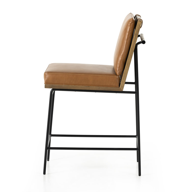 Sierra Butterscotch Leather and Oak Counter Stool
