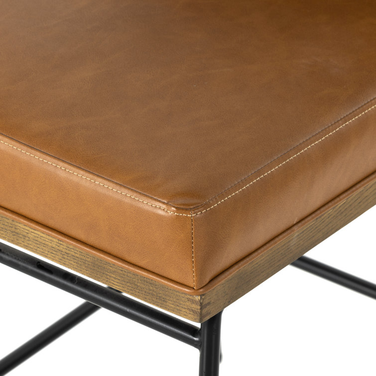 Sierra Butterscotch Leather and Oak Counter Stool