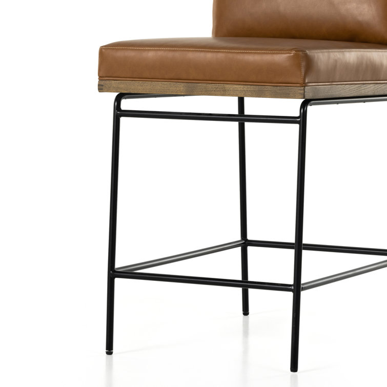Sierra Butterscotch Leather and Oak Counter Stool