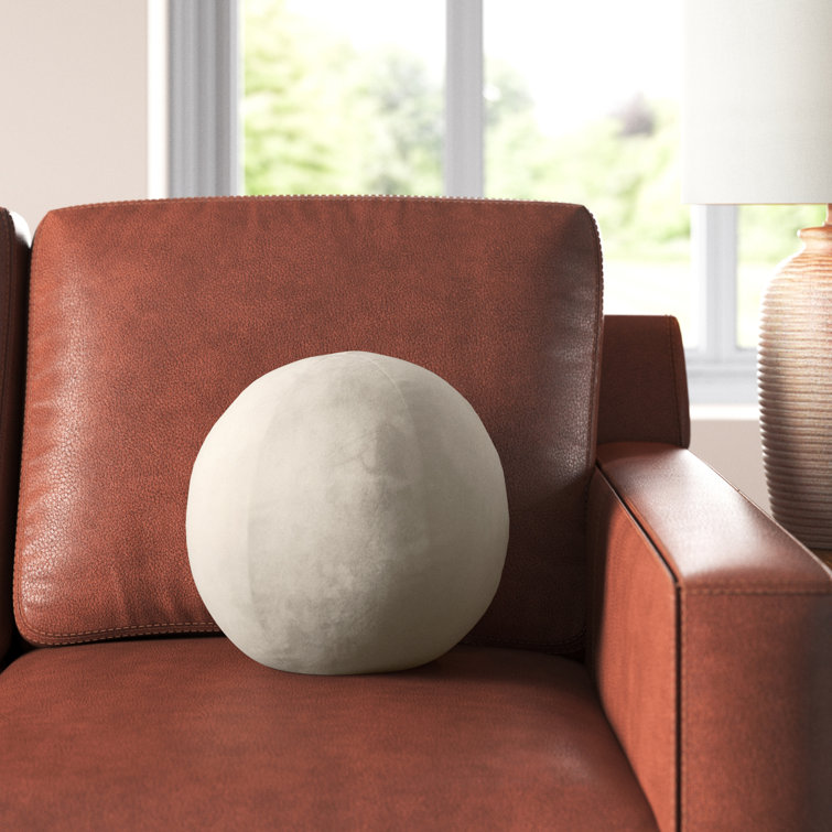 Ivory Sphere 12" Polyester Decorative Throw Pillow