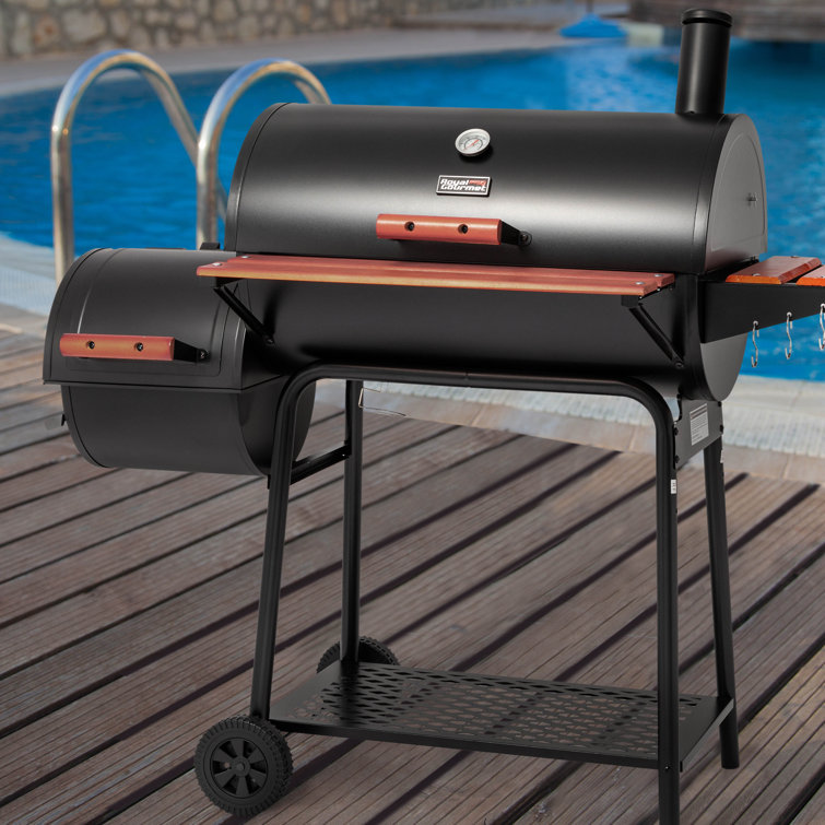 Royal Gourmet 30" Black Barrel Charcoal Grill with Smoker