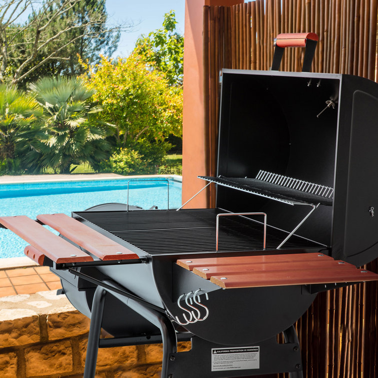 Royal Gourmet 30" Black Barrel Charcoal Grill with Smoker