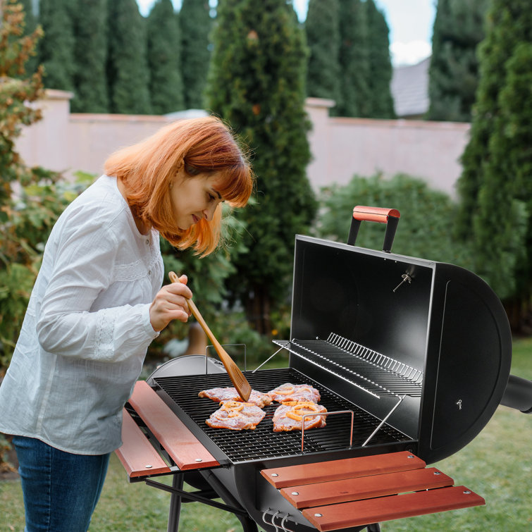 Royal Gourmet 30" Black Barrel Charcoal Grill with Smoker