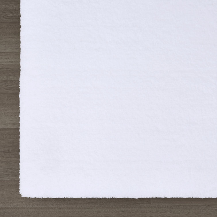Luxurious White Microfiber Quick-Dry Non-Slip Bath Rug