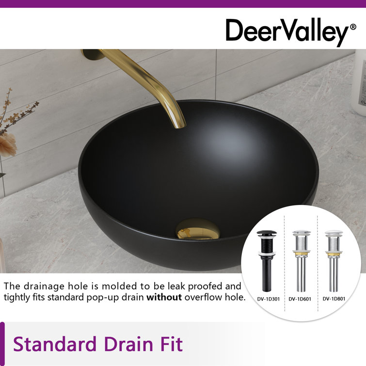 Matte Black Round Ceramic Above-Counter Vessel Sink