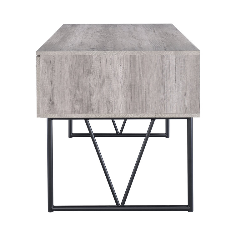 Analiese 63" Grey Driftwood Industrial Home Office Desk with 4 Drawers