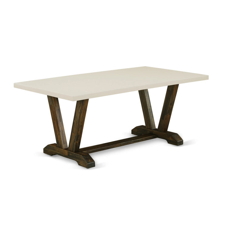 Linen White Modern Dining Set with Light Sable Chairs - 72x30