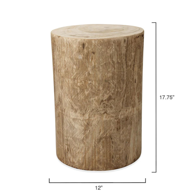 Natural Blonde Cylindrical Wood End Table