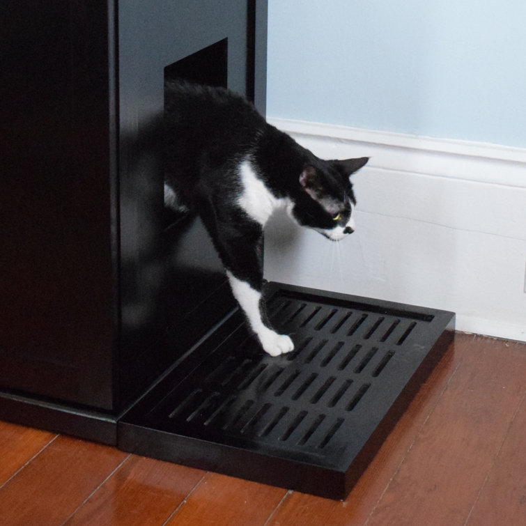 Espresso Solid Wood Cat Litter Catch Tray