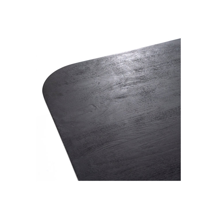Eleonora Aron Black Mango Wood Square Pedestal Dining Table