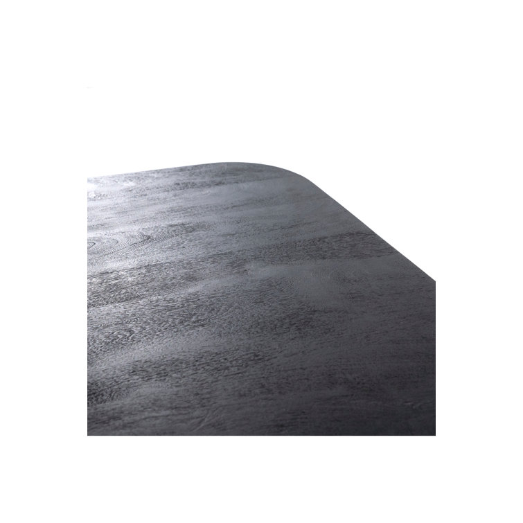 Eleonora Aron Black Mango Wood Square Pedestal Dining Table