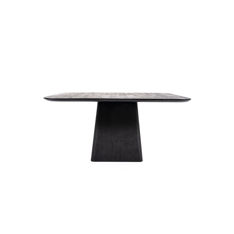 Eleonora Aron Black Mango Wood Square Pedestal Dining Table