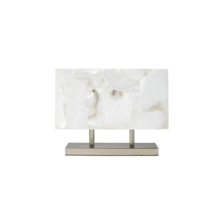 Silver Alabaster 2-Light Adjustable Table Lamp