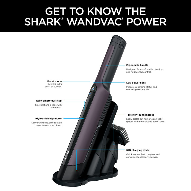 Mauve Portable Handheld Vacuum for Pets with Fabric Filter