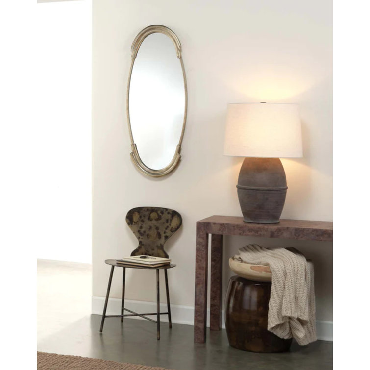 Dark Grey Ceramic Oversized Table Lamp with White Linen Shade