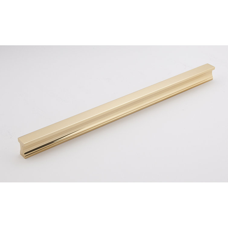 Linear 12'' Unlacquered Brass Finger Pull with Mounting Hardware
