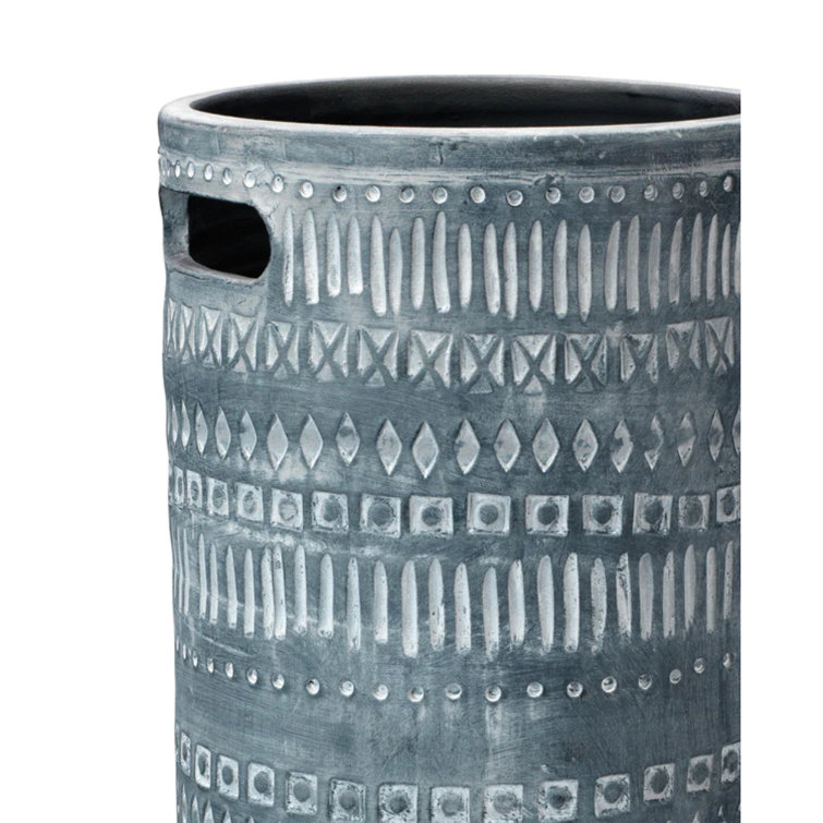 Handcrafted Blue Ceramic Tall Floor Vase