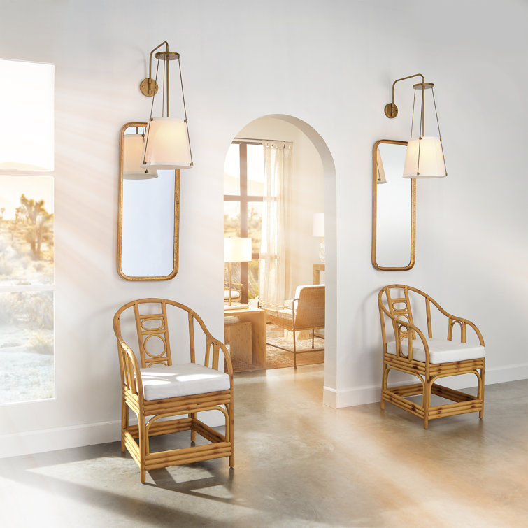 Antique Brass and Linen 1-Light Wall Sconce