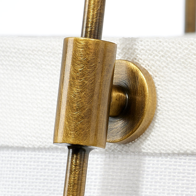 Antique Brass and Linen Drum Pendant Light